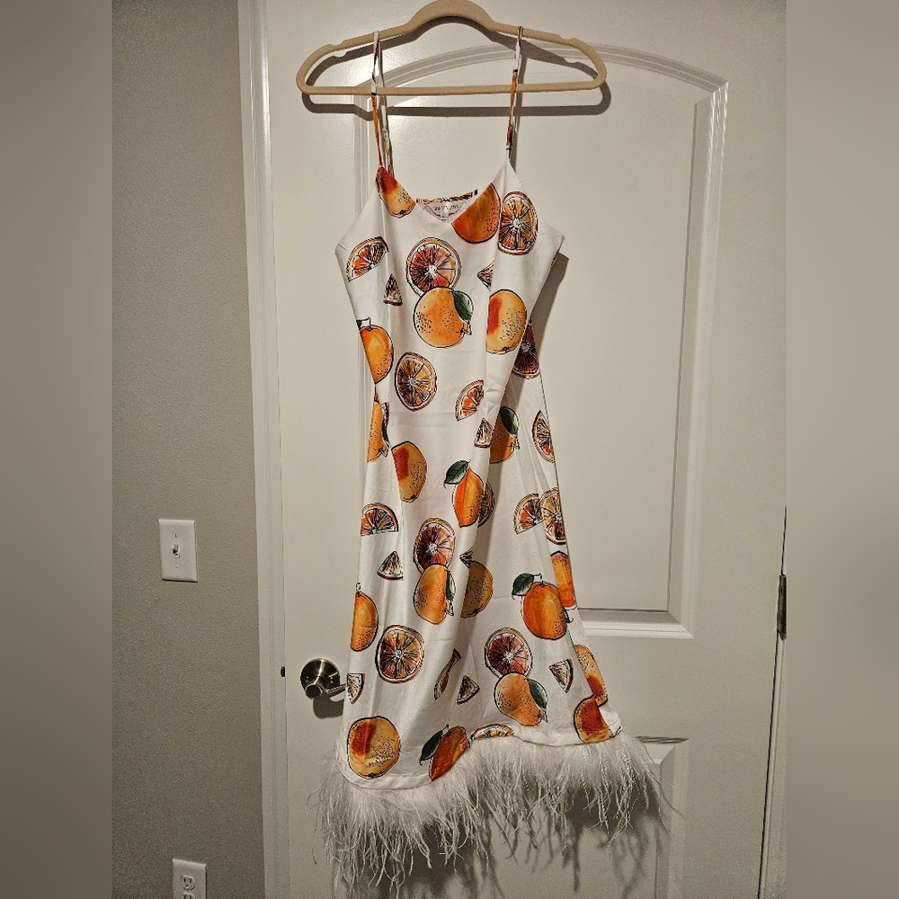 Bon vivian orange slice satin dress